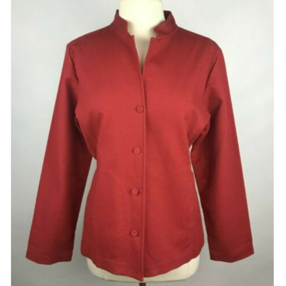 Eileen Fisher Jackets & Blazers - Eileen Fisher Textured Cotton Stretch Jacket Sz L